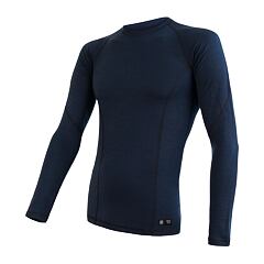 SENSOR MERINO DF pánské triko dl.rukáv deep blue