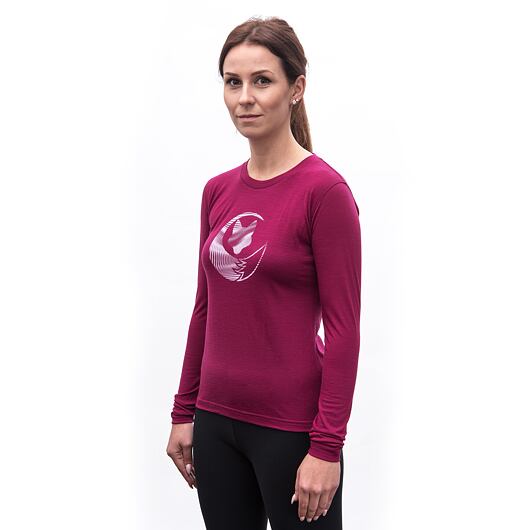 SENSOR MERINO ACTIVE FOX dámské triko dl.rukáv lilla