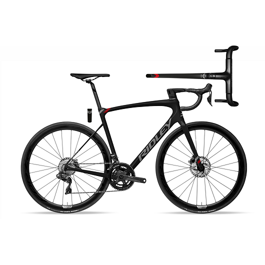 RIDLEY rámový set FENIX SLiC Black/Empress Grey Metallic/Candy Red Metallic